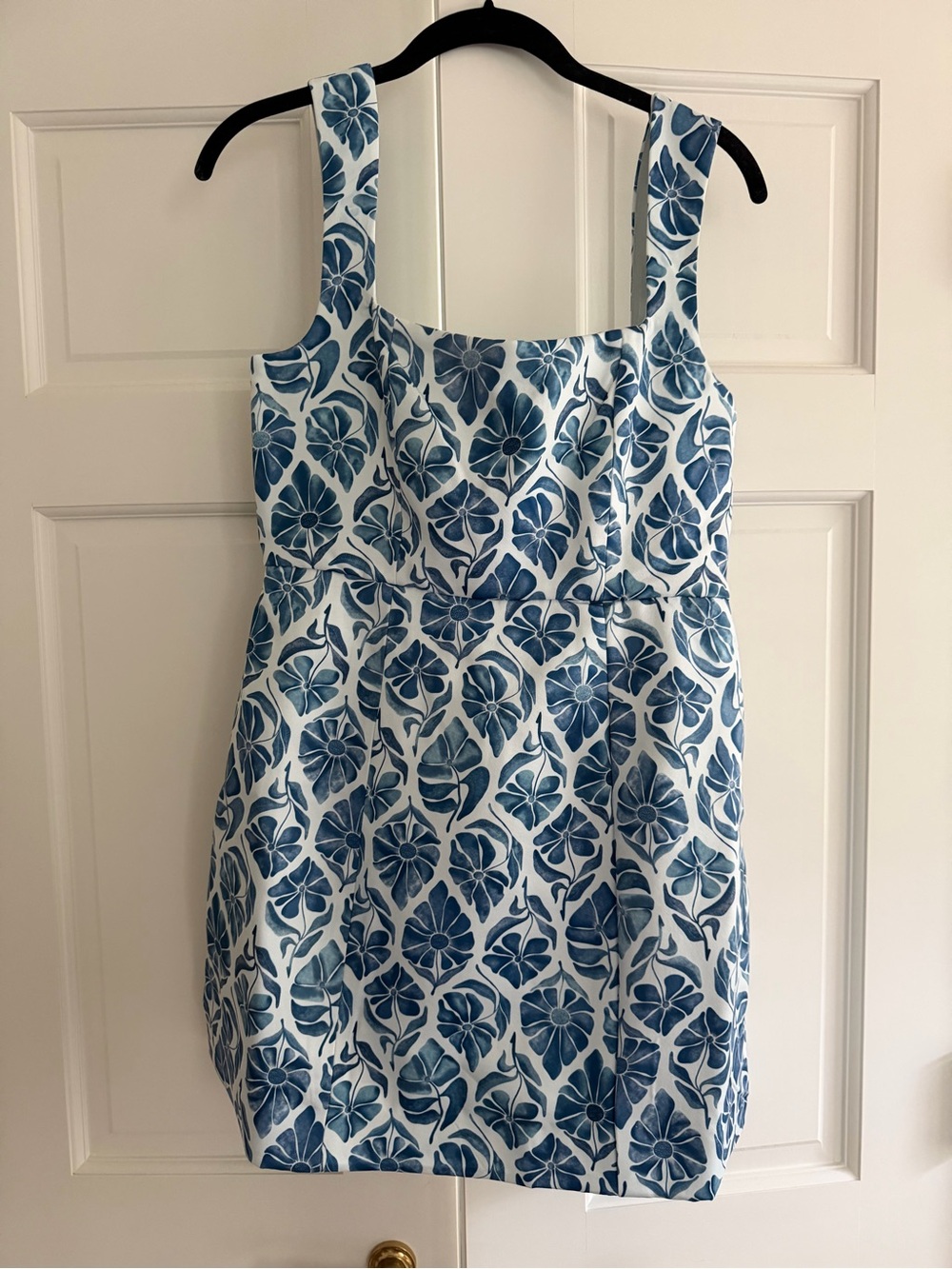 Blue Floral Sleeveless Fit & Flare Dress